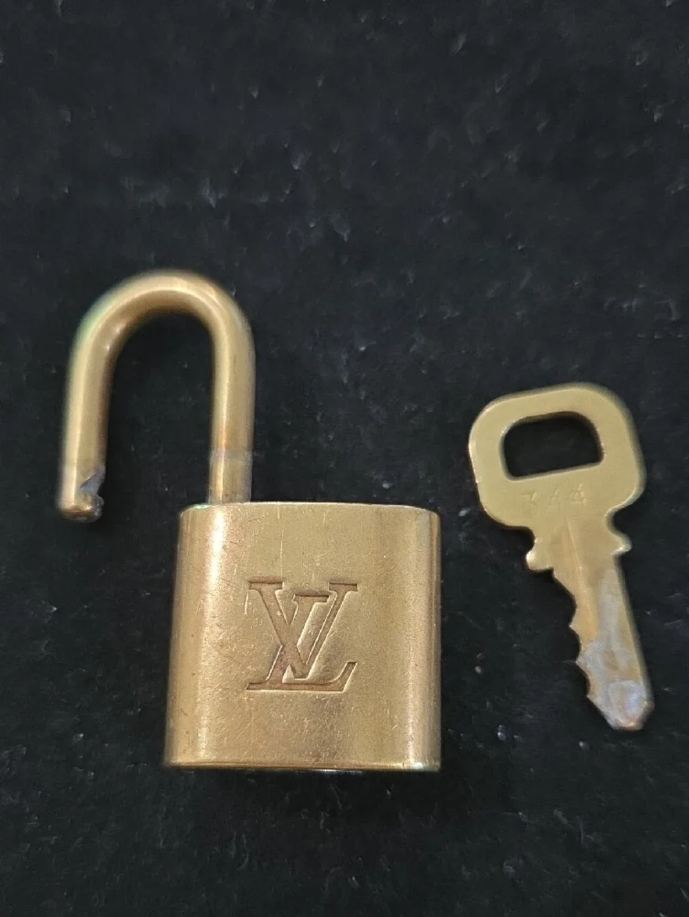 Louis Vuitton Gold-tone Padlock and Key set #344